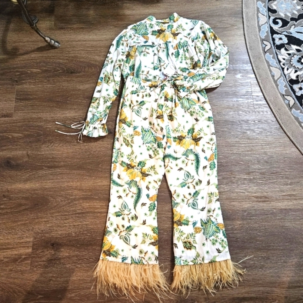 NWT Antonio Melanie Floral Pants  Matching Set Sz L - Picture 7 of 15